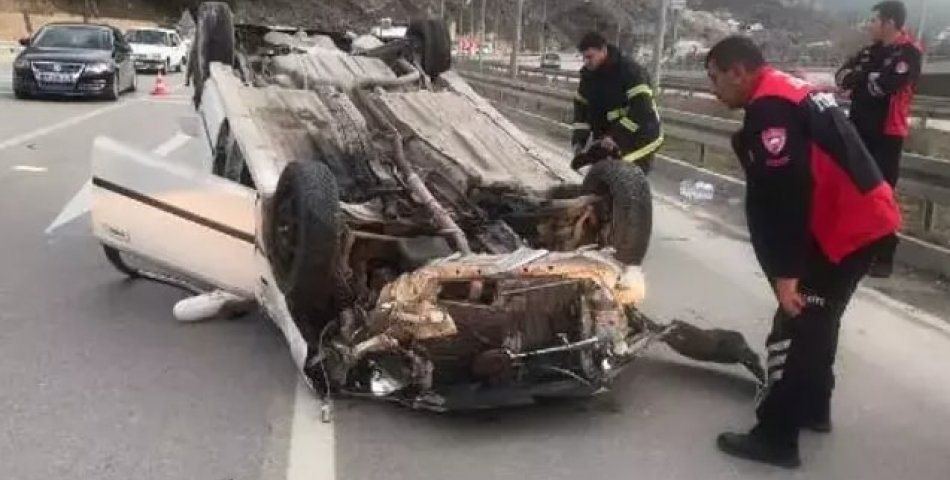Otomobil takla attı: 3 yaralı
