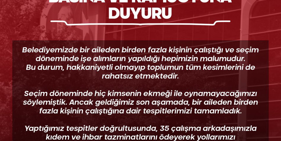 Sevindi: ‘35 çalışma arkadaşımızla yollarımızı ayırdık’