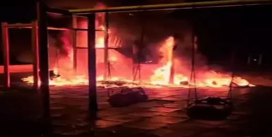 Amasya'da çocuk oyun parkını yakan 4 şüpheli gözaltında