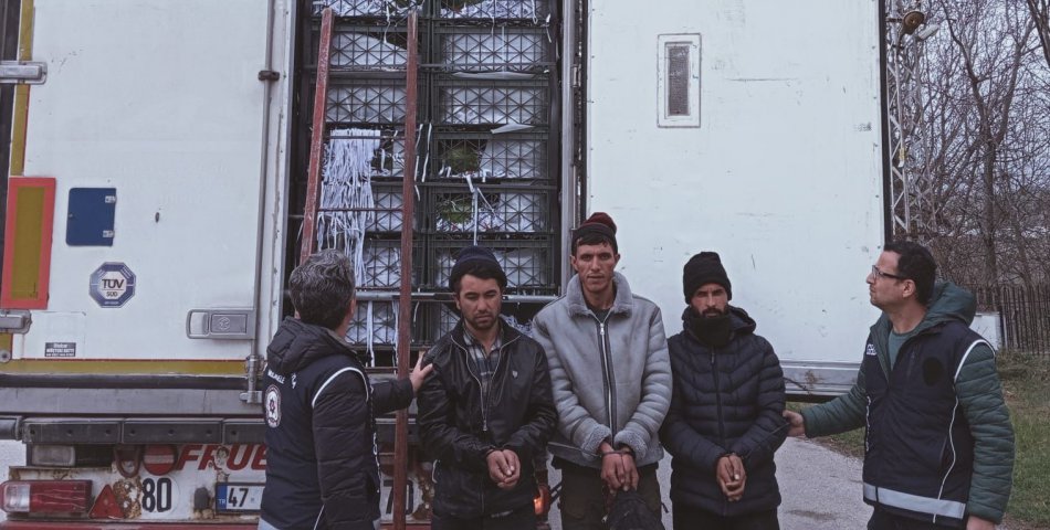 Karpuz yüklü TIR'dan 3 kaçak göçmen çıktı