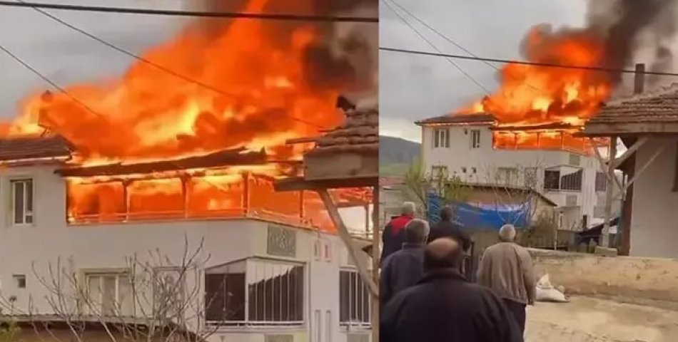 3 katlı bina alev alev yandı